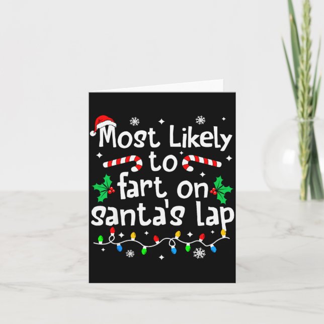 Most Likely To Fart On Santa's Lap Christmas Match Kort (Framsida)