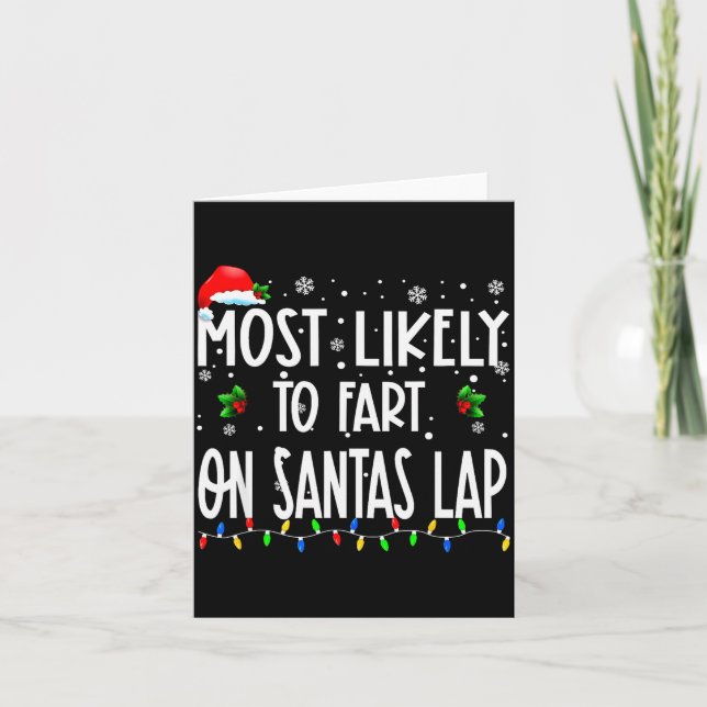 Most Likely To Fart On Santa's Lap Christmas Match Kort (Framsida)