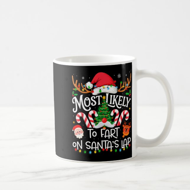 Most Likely To Fart On Santa's Lap Family Matching Kaffemugg (Höger)