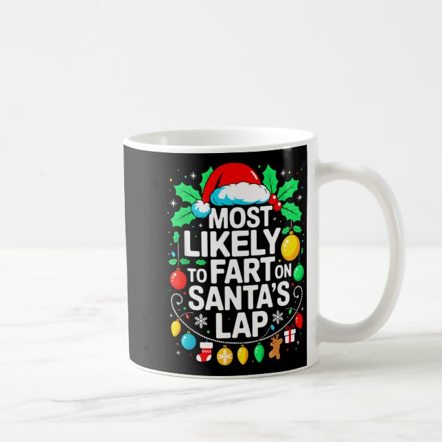 Most Likely To Fart On Santa's Lap Family Matching Kaffemugg (Höger)