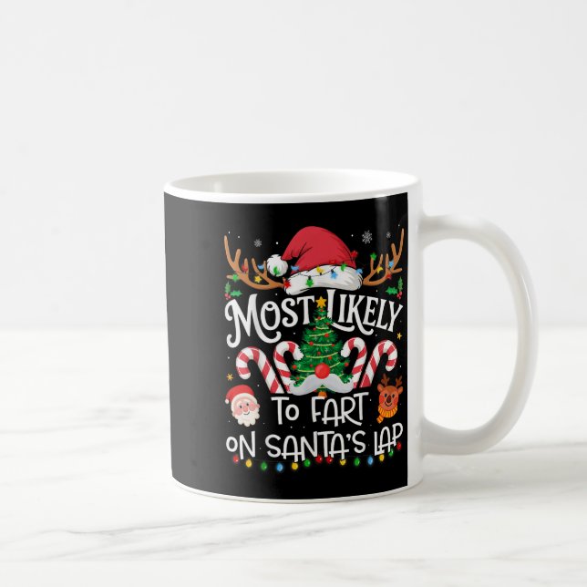 Most Likely To Fart On Santa's Lap Family Matching Kaffemugg (Höger)