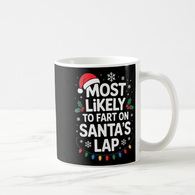 Most Likely To Fart On Santa's Lap Family Matching Kaffemugg (Höger)