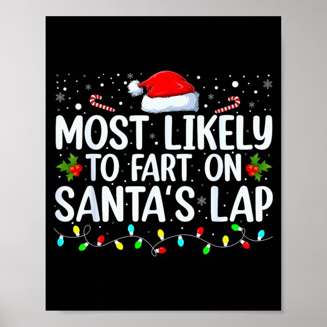 Most Likely To Fart On Santa's Lap Family Matching Poster (Framsidan)