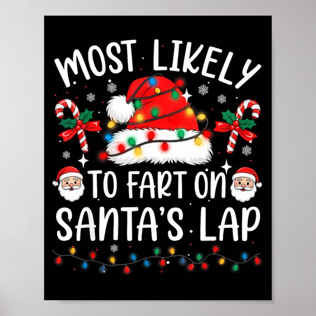 Most Likely To Fart On Santa's Lap Matching Family Poster (Framsidan)