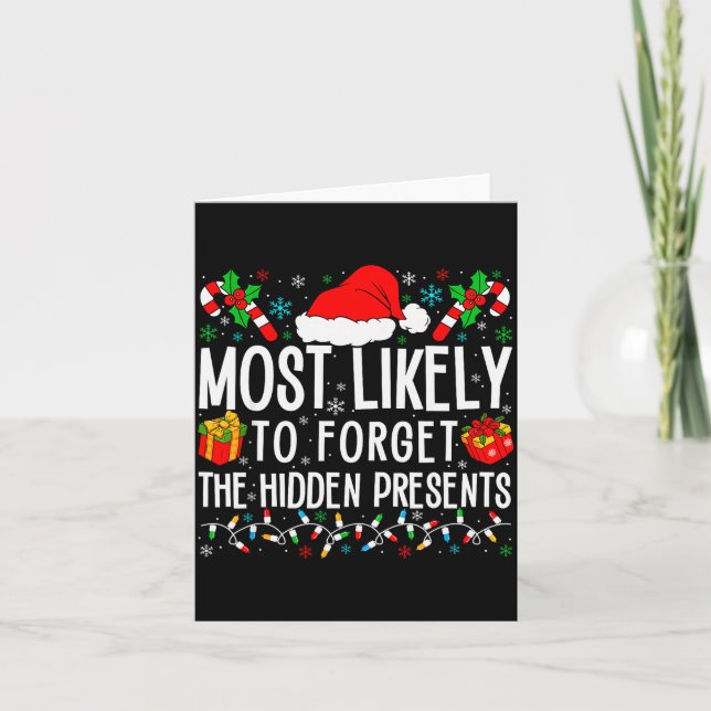 Most Likely To Forget The Hidden Funny Family Xmas Kort (Framsida)