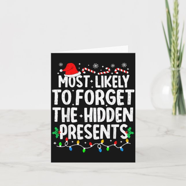 Most Likely To Forget The Hidden Matching Christma Kort (Framsida)