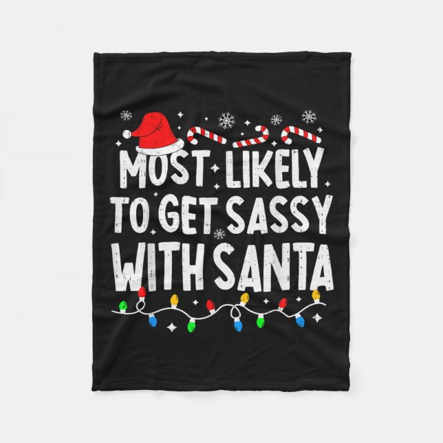 Most Likely To Get Sy With Santa Funny Matching Ch Fleecefilt (Framsidan)