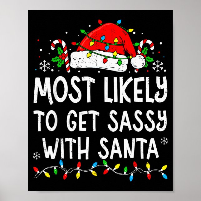 Most Likely To Get Sy With Santa Funny Matching Ch Poster (Framsidan)