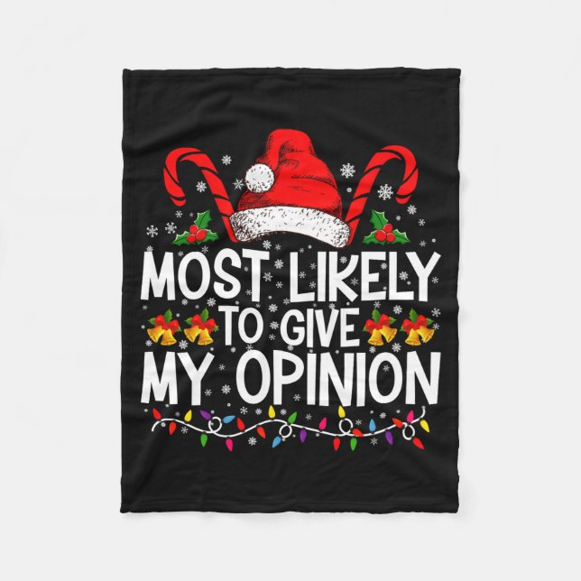 Most Likely To Give My Onion Funny Christmas  Fleecefilt (Framsidan)