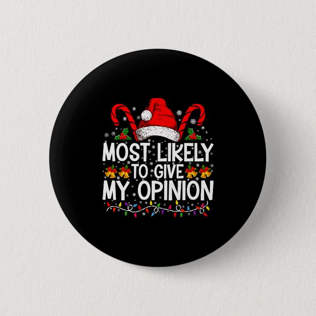 Most Likely To Give My Onion Funny Christmas  Knapp (Framsida)