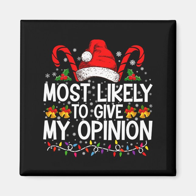 Most Likely To Give My Onion Funny Christmas  Magnet (Framsidan)