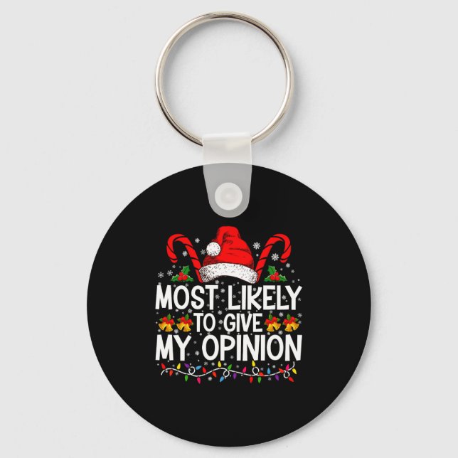 Most Likely To Give My Onion Funny Christmas  Nyckelring (Framsida)