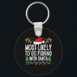 Most Likely To Go Fishing With Santa Funny Fishing Nyckelring<br><div class="desc">Most Likely To Go Fishing With Santa Funny Fishing Christmas</div>