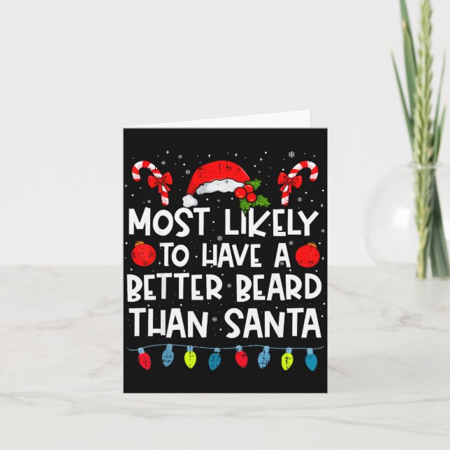 Most Likely To Have A Better Beard Than Santa Fami Kort (Framsida)