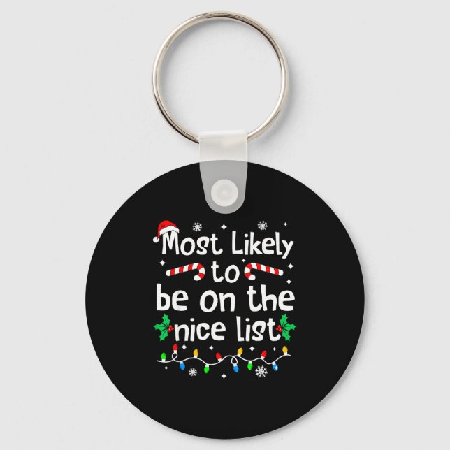Most Likely To Make The Good List C-hristmas Match Nyckelring (Framsida)