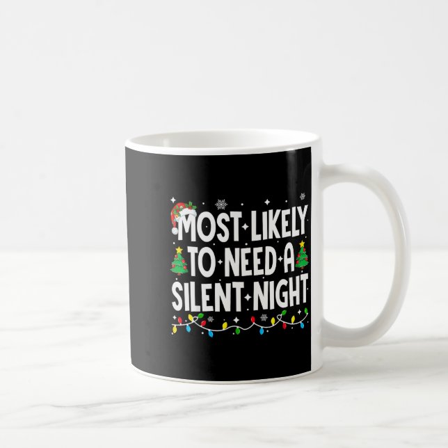 Most Likely To Need A Silent Night Family Matching Kaffemugg (Höger)