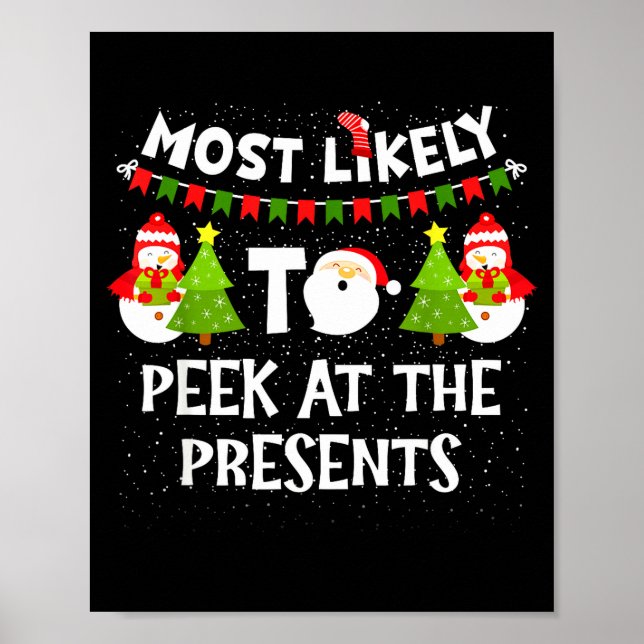 Most Likely To Peek At The Snowman Family Christma Poster (Framsidan)