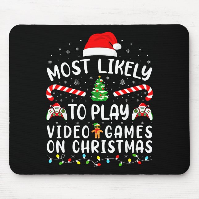 Most Likely To Play Video Games Xmas Family Matchi Musmatta (Framsidan)