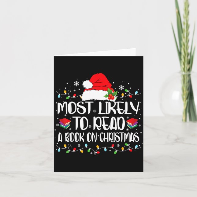 Most Likely To Read A Book On Christmas Family Mat Kort (Framsida)