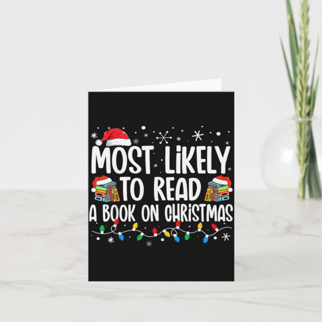 Most Likely To Read A Book On Christmas Matching F Kort (Framsida)
