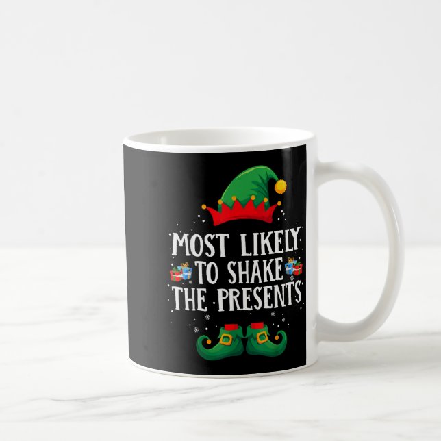 Most Likely To Shake The Matching Christmas Elf  Kaffemugg (Höger)