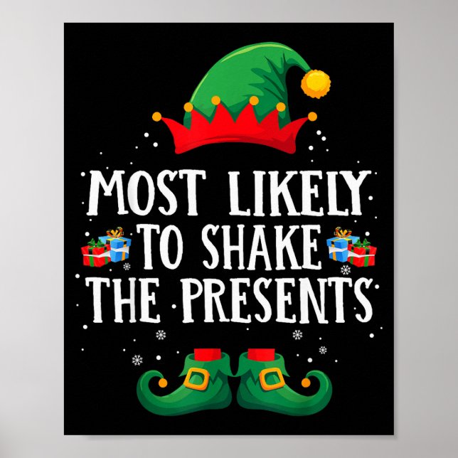 Most Likely To Shake The Matching Christmas Elf  Poster (Framsidan)