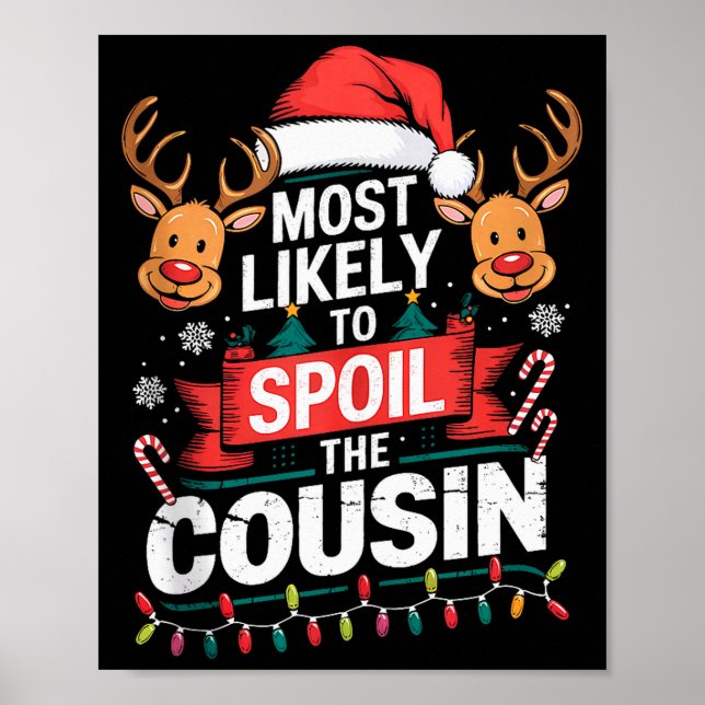 Most Likely To Sil The Cousin Christmas Party Fami Poster (Framsidan)