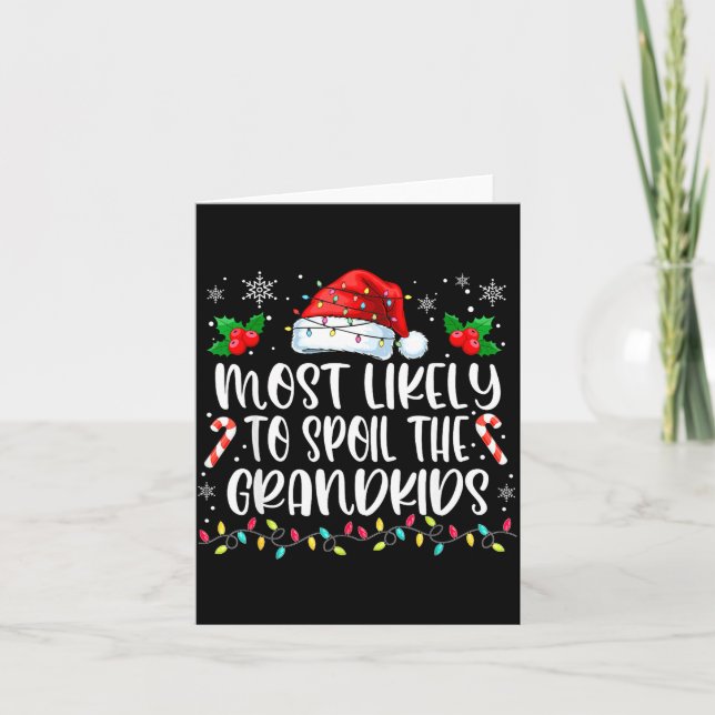 Most Likely To Sil The Grandkids Christmas Grandma Kort (Framsida)