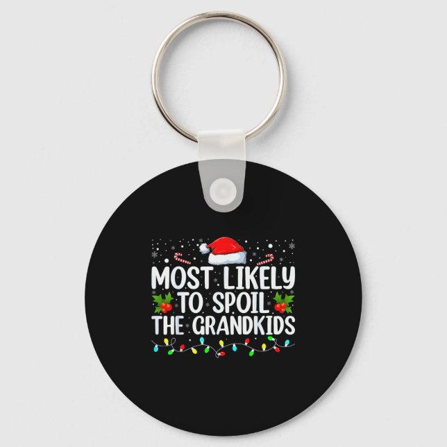 Most Likely To Sil The Grandkids Funny Christmas G Nyckelring (Framsida)