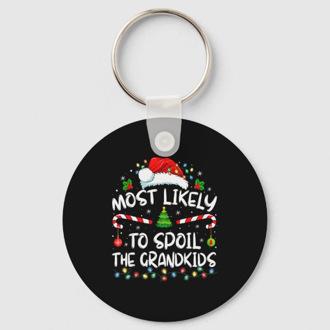 Most Likely To Sil The Grandkids Funny Christmas G Nyckelring (Framsida)