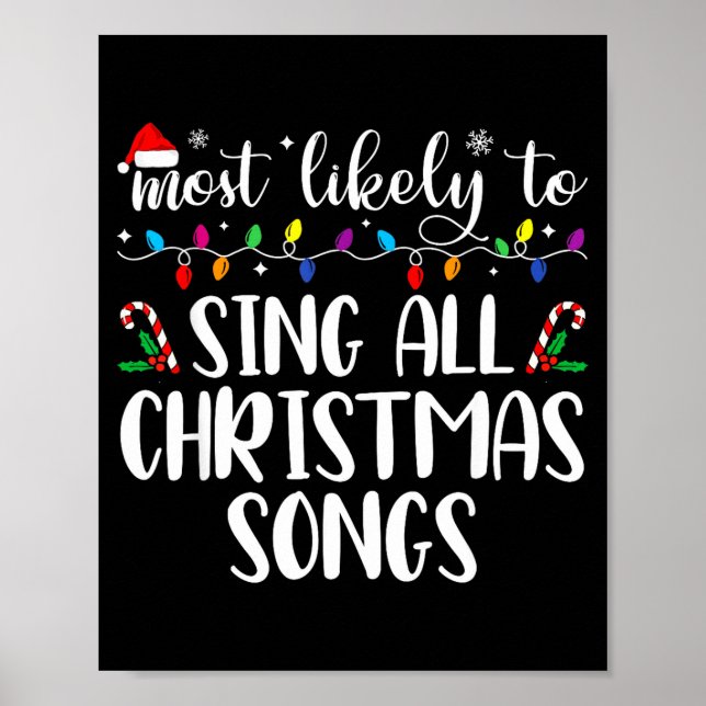 Most Likely To Sing All The Christmas Songs Family Poster (Framsidan)