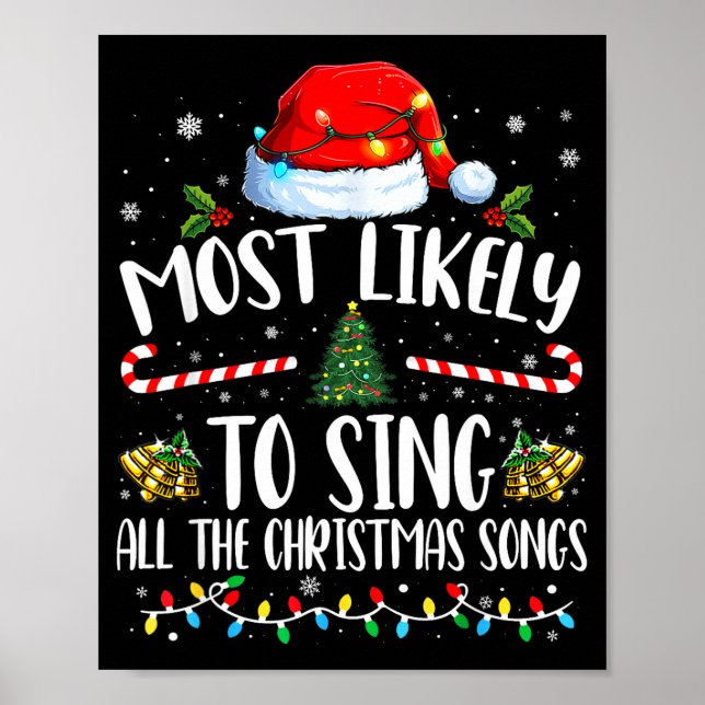 Most Likely To Sing All The Christmas Songs Family Poster (Framsidan)