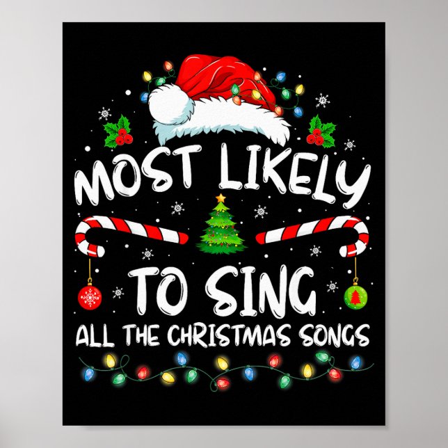 Most Likely To Sing All The Christmas Songs Family Poster (Framsidan)