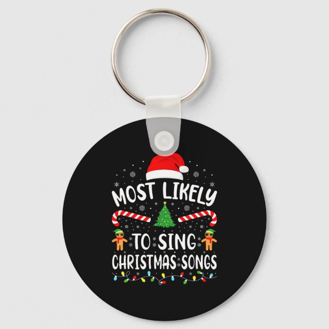 Most Likely To Sing The Christmas Songs Family Mat Nyckelring (Framsida)