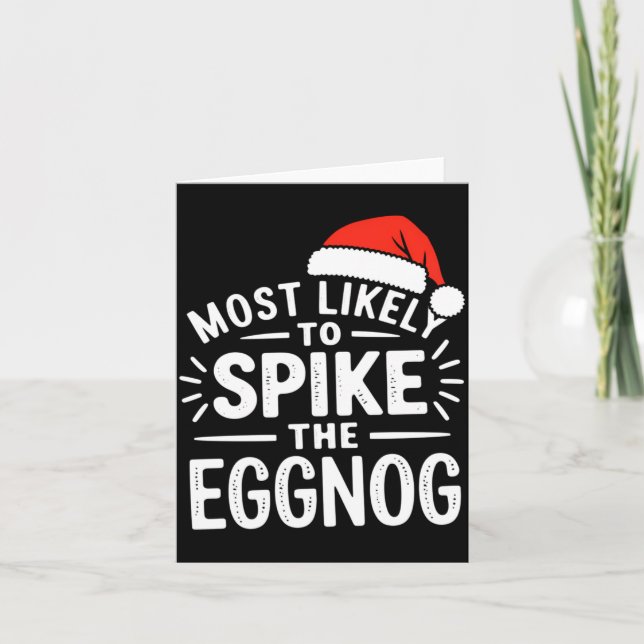 Most Likely To Ske The Eggnog Christmas Matching  Kort (Framsida)