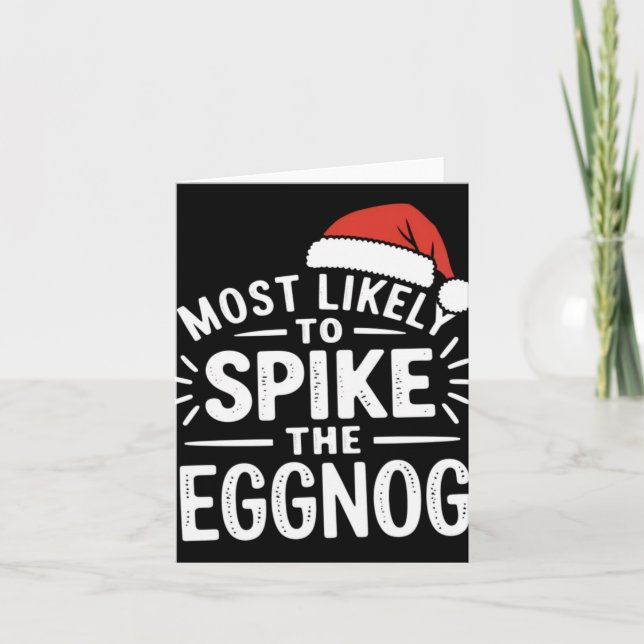 Most Likely To Ske The Eggnog Christmas Matching T Kort (Framsida)
