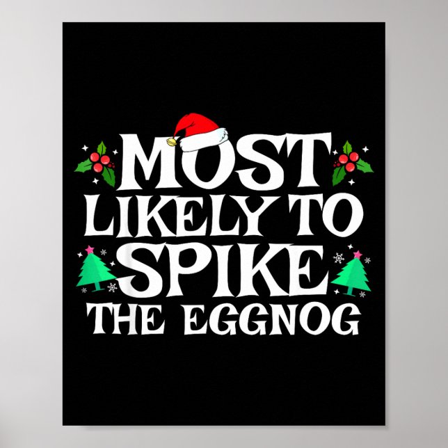 Most Likely To Ske The Eggnog Funny Matching Chris Poster (Framsidan)