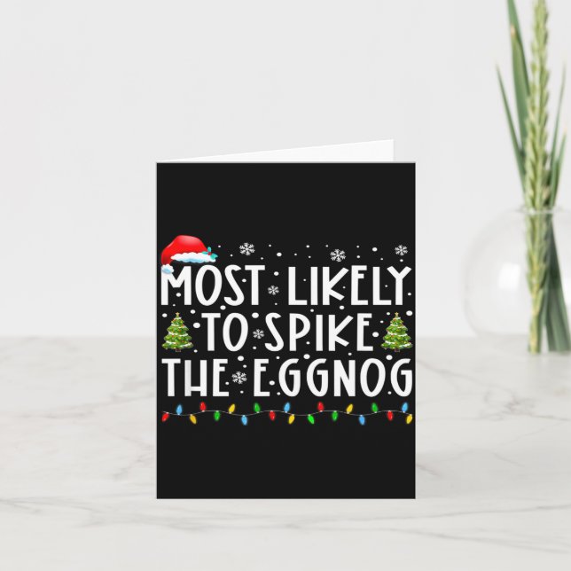 Most Likely To Ske The Eggnog Matching Christmas  Kort (Framsida)