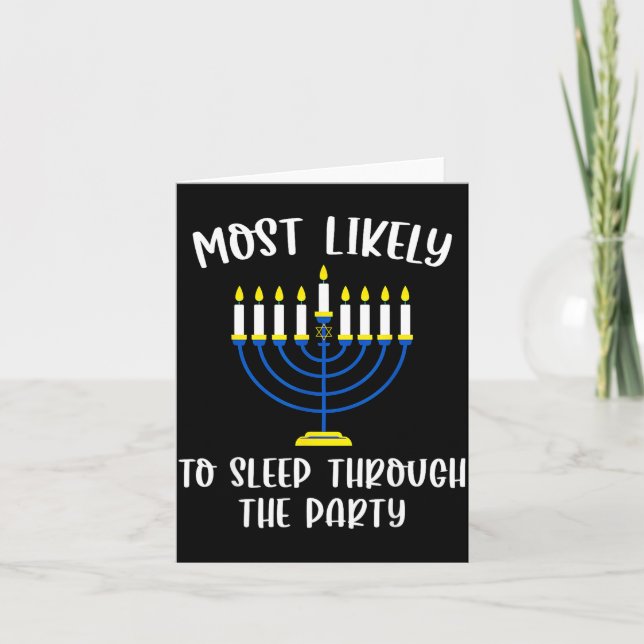 Most Likely To Sleep Through Party Hanukkah Group  Kort (Framsida)