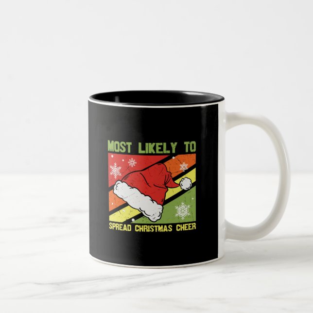 Most Likely To Spread Christmas Cheer Två-Tonad Mugg (Höger)