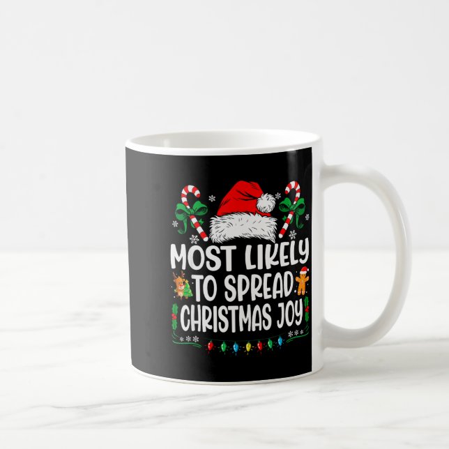 Most Likely To Spread Christmas Joy Family Matchin Kaffemugg (Höger)