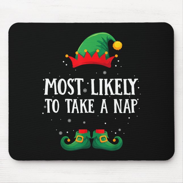 Most Likely To Take A Nap Matching Christmas Elf  Musmatta (Framsidan)