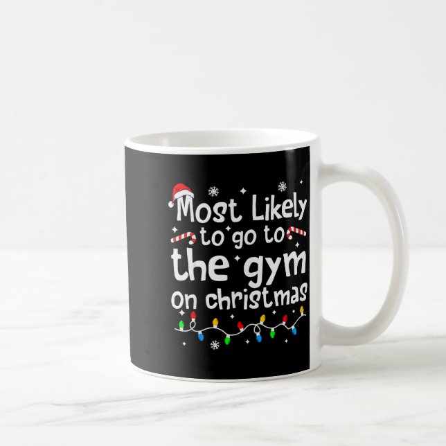 Most Likely To The Gym On Christmas Workout Matchi Kaffemugg (Höger)