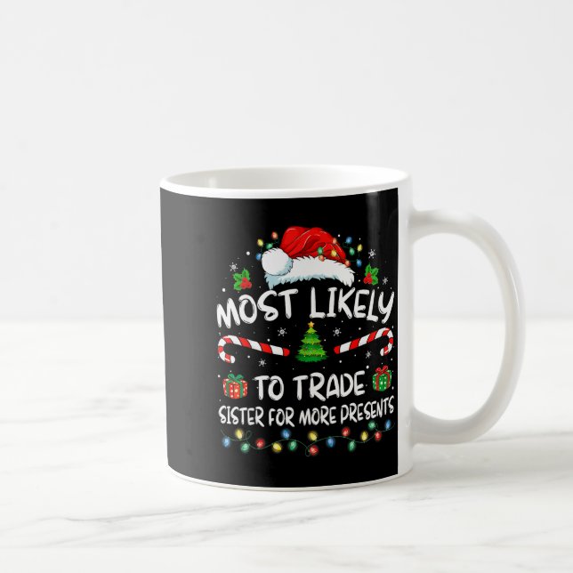 Most Likely To Trade Sister For More Christmas  Kaffemugg (Höger)