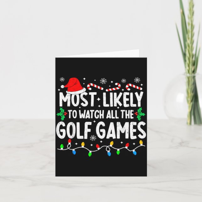 Most Likely To Watch All Golf Games Funny Matching Kort (Framsida)