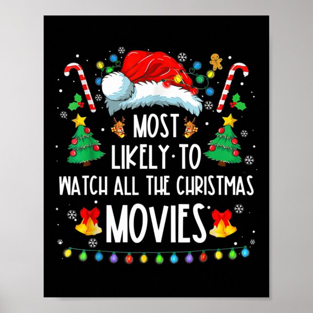 Most Likely To Watch All The Christmas Movies Fami Poster (Framsidan)