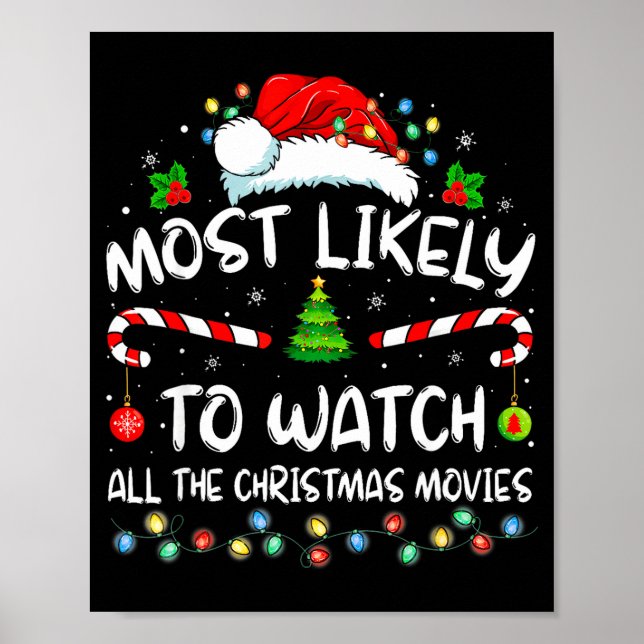 Most Likely To Watch All The Christmas Movies Fami Poster (Framsidan)