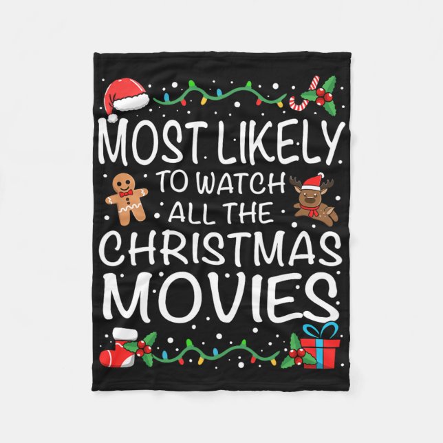 Most Likely To Watch The Christmas Movies Family C Fleecefilt (Framsidan)
