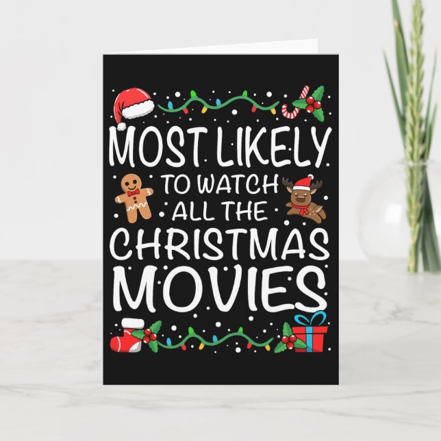 Most Likely To Watch The Christmas Movies Family C Kort (Framsida)