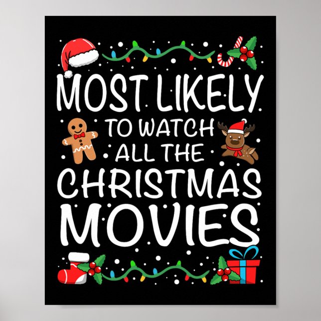 Most Likely To Watch The Christmas Movies Family C Poster (Framsidan)